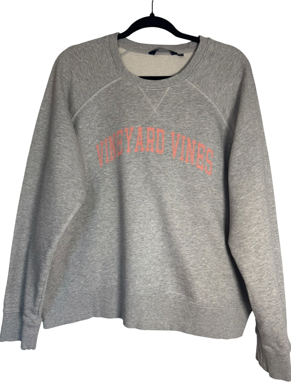 Vineyard Vines Women’s Heather Gray Pullover XL Sweatshirt with Pink Logo - Picture 3 of 8